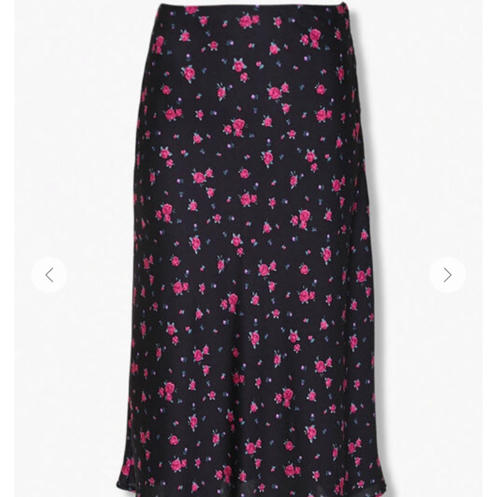 Satin floral skirt